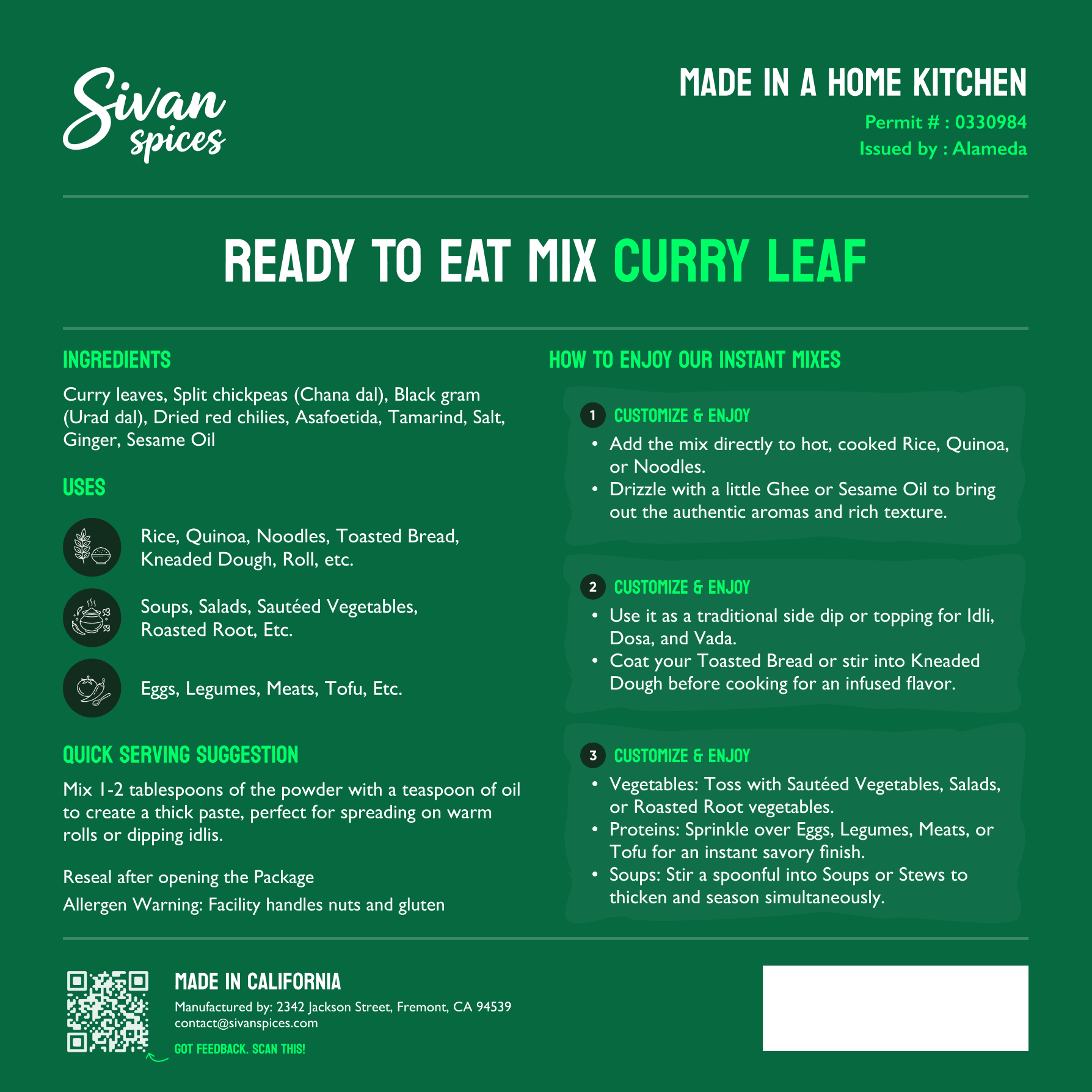 Curry Leaf Instant Mix